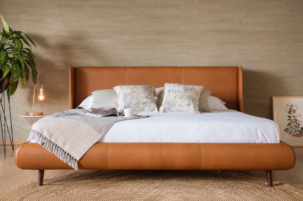 Cama en cuero Risanni Plus The Blue House Colombia