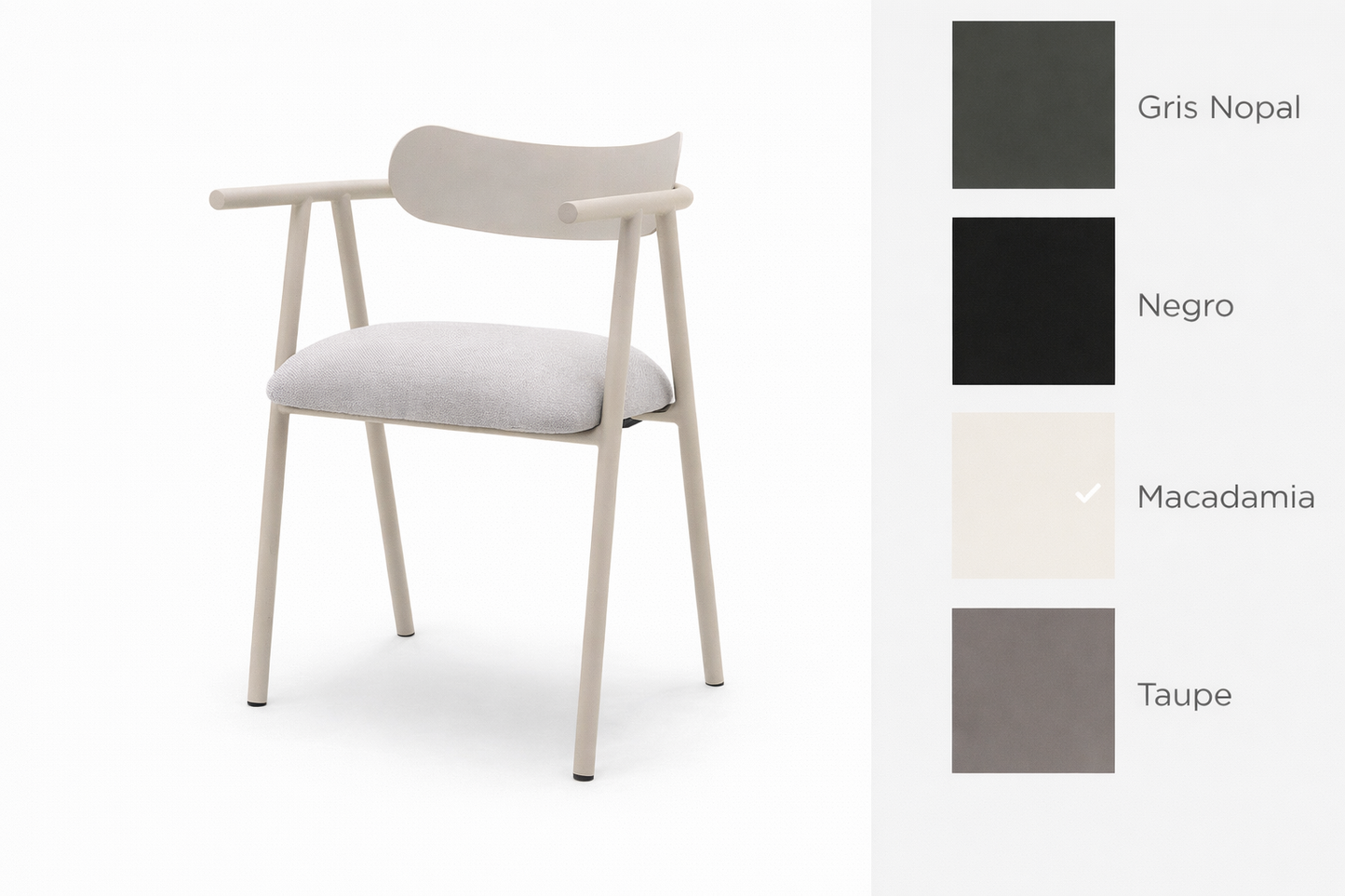 Silla Top con brazos asiento en tela | The Blue House