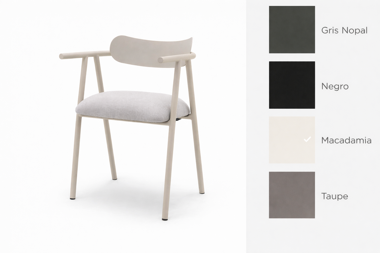 Silla Top con brazos asiento en tela | The Blue House