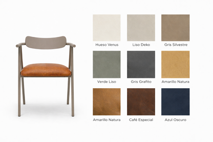 Silla Top con brazos asiento en cuero The Blue House Colombia