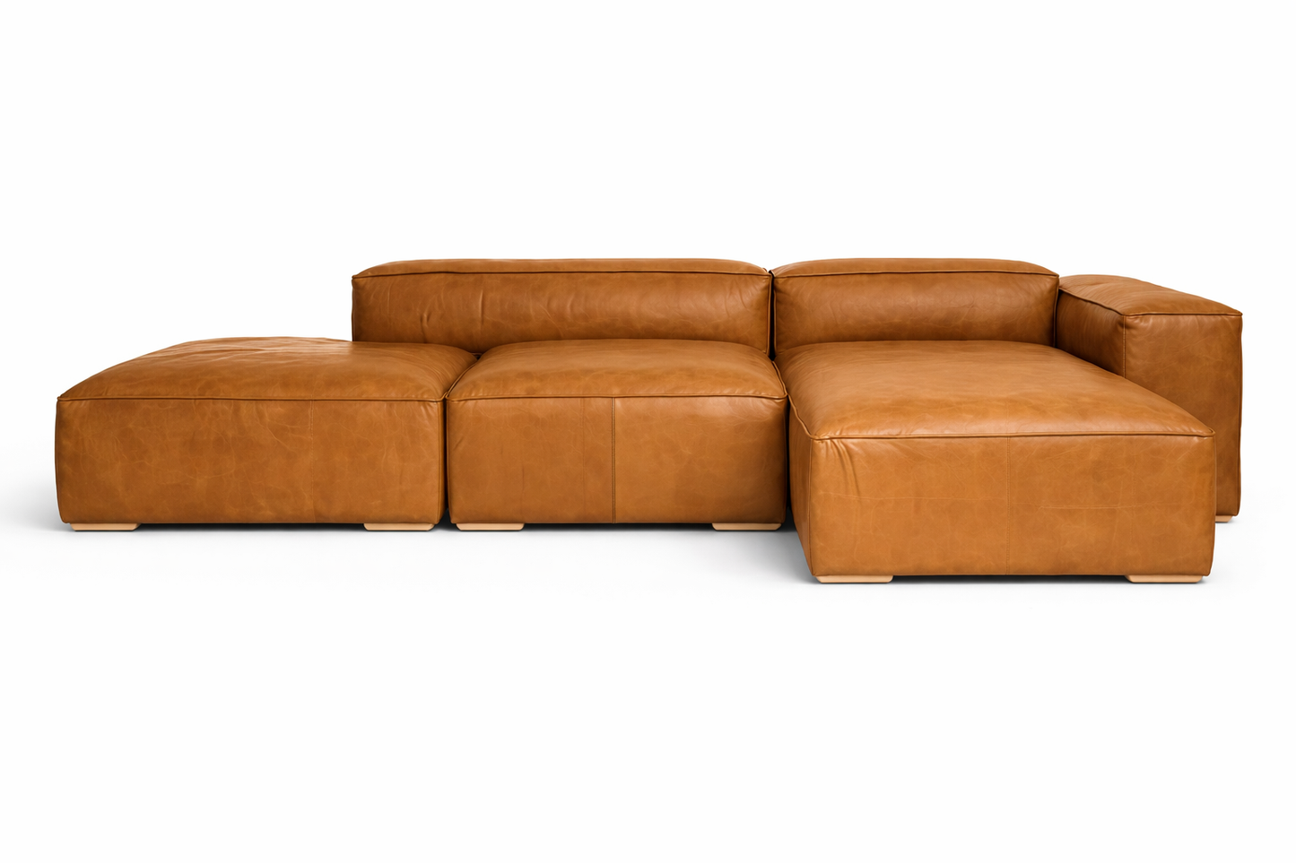 Sofá en cuero Mesut L | The Blue House