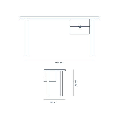 Escritorio Kolen 2 cajones - Escritorios - The Blue House